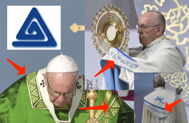 vêtements de Francis pour la Journée mondiale de la jeunesse semblent arborer le logo pédophile Francis-pedophilia-pederasty-logo-640x418